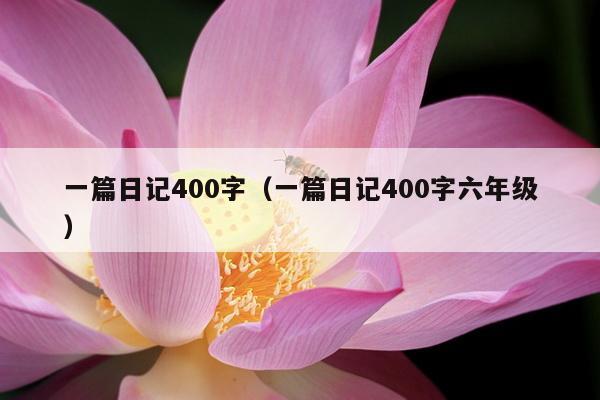 一篇日记400字（一篇日记400字六年级）