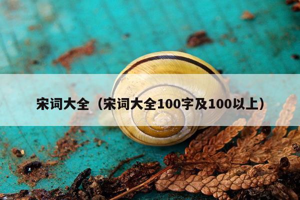 宋词大全（宋词大全100字及100以上）