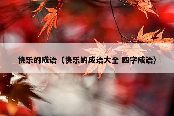 快乐的成语（快乐的成语大全 四字成语）