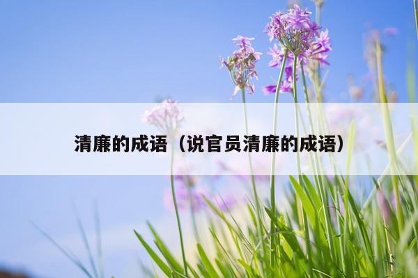 清廉的成语（说官员清廉的成语）