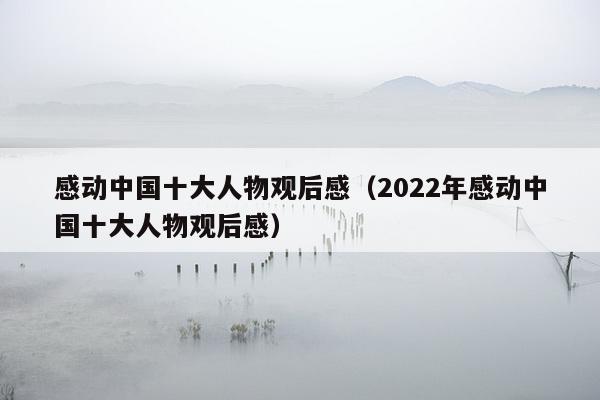 感动中国十大人物观后感（2022年感动中国十大人物观后感）