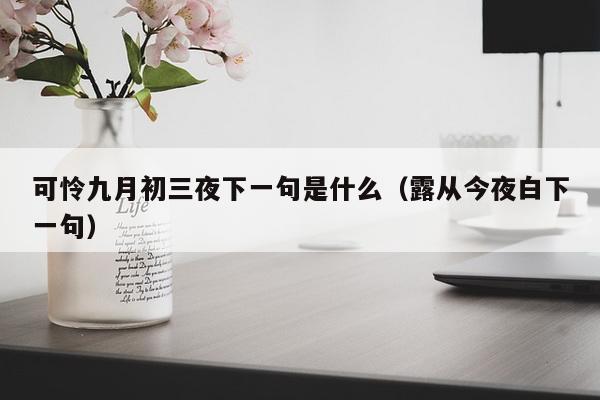 可怜九月初三夜下一句是什么（露从今夜白下一句）