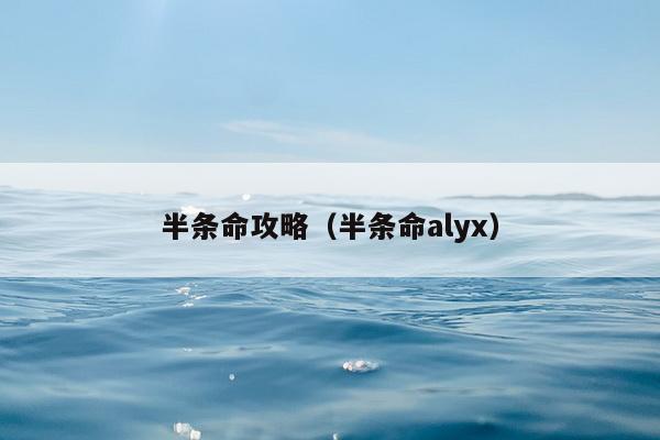 半条命攻略（半条命alyx）