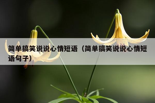 简单搞笑说说心情短语（简单搞笑说说心情短语句子）