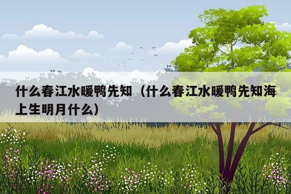 什么春江水暖鸭先知（什么春江水暖鸭先知海上生明月什么）