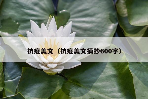 抗疫美文（抗疫美文摘抄600字）