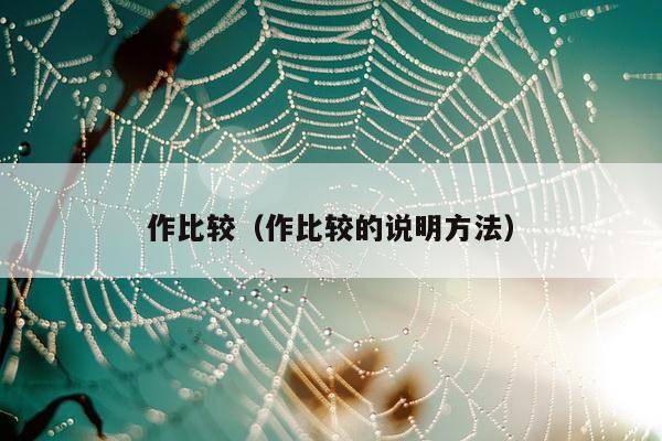 作比较（作比较的说明方法）