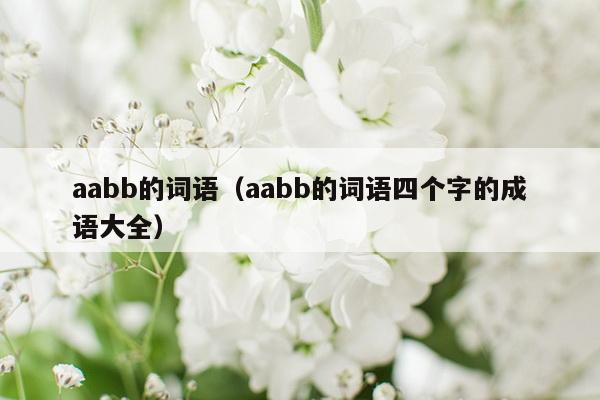 aabb的词语（aabb的词语四个字的成语大全）