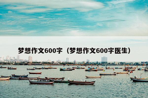 梦想作文600字（梦想作文600字医生）